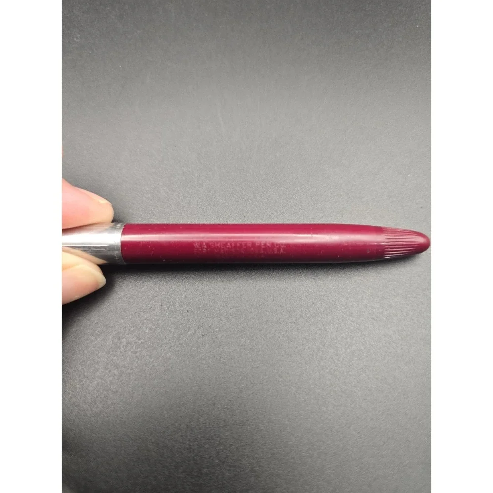 VTG 1950s Sheaffer Touchdown Fountain Pen Burgundy 14K Gold F3 Read - Picture 3 of 16